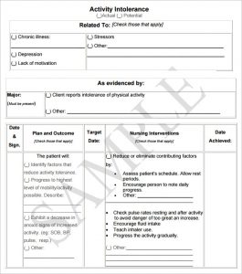 care plan template sample care plan template