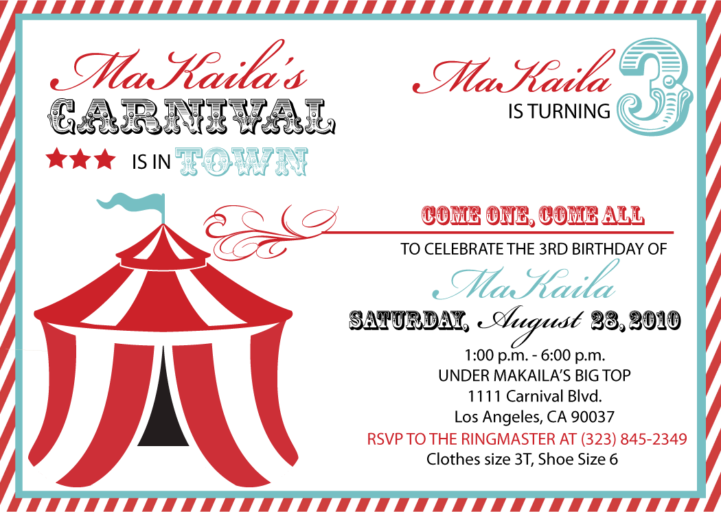 carnival invitation template