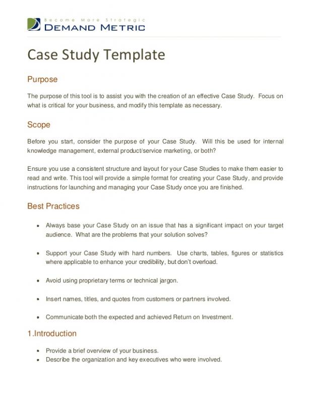 how to structure a case study paper