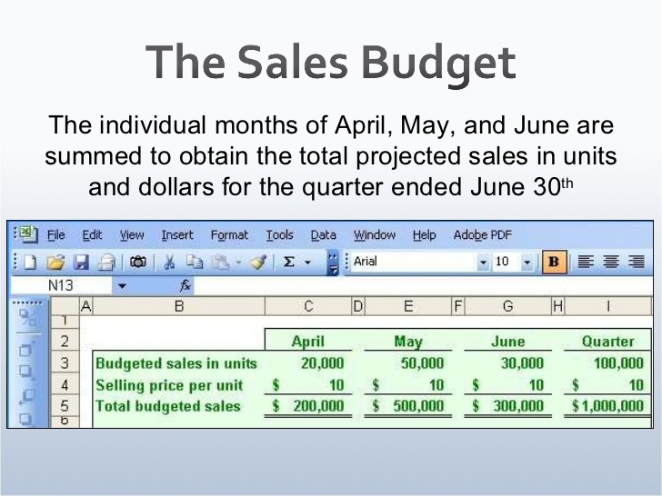 cash budget example