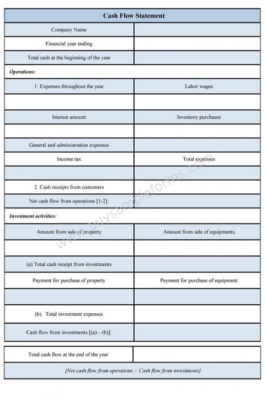 cash flow analysis template