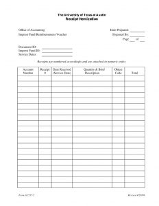 cash receipt template excel imprest fund management