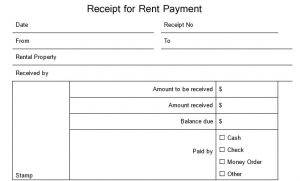 cash receipt template excel receipt for rent payment