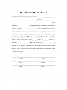 cash receipt template word release of earnest money d