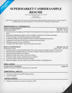 cashier resume sample supermarket cashier sample resume