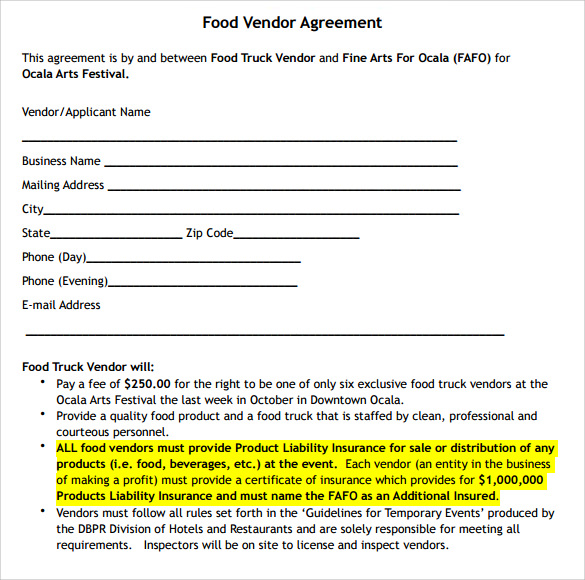 catering contract sample