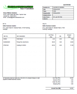 catering contract sample quotation format