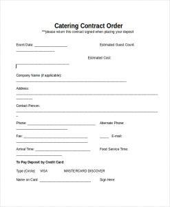 catering contract template catering contract template