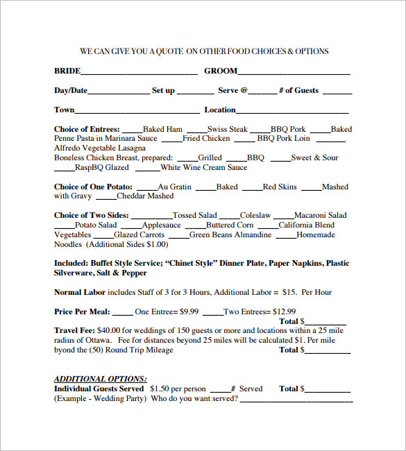 catering contract template