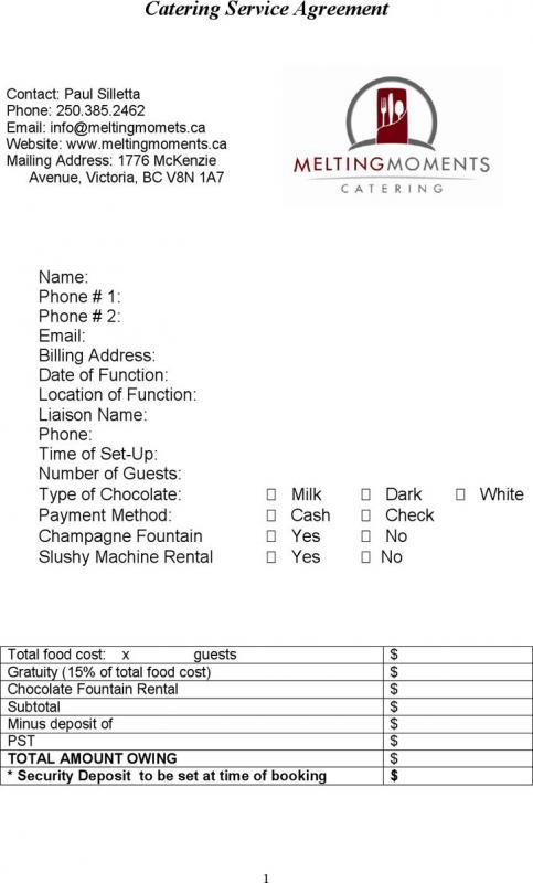 catering contracts template