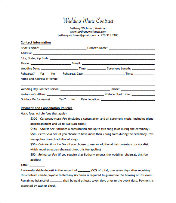 catering contracts template