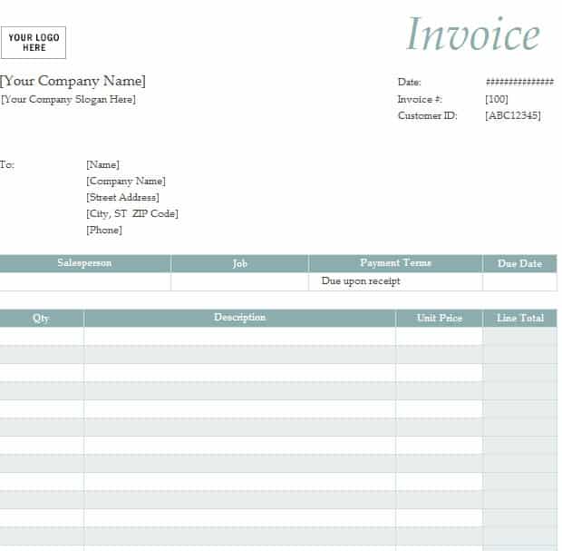 catering invoice template