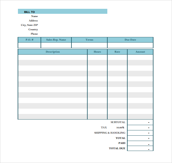 catering invoice template