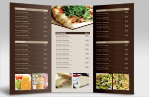 catering menu template tri fold catering menu card template sample download