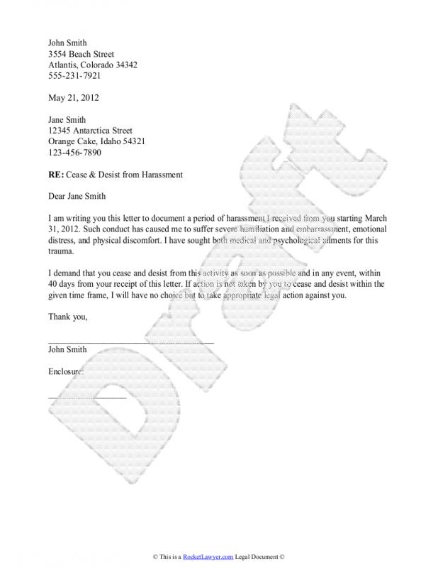 cease and desist letter template