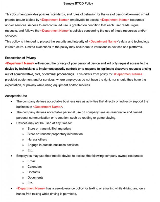 Cell Phone Policy Workplace Sample Pdf Template Business