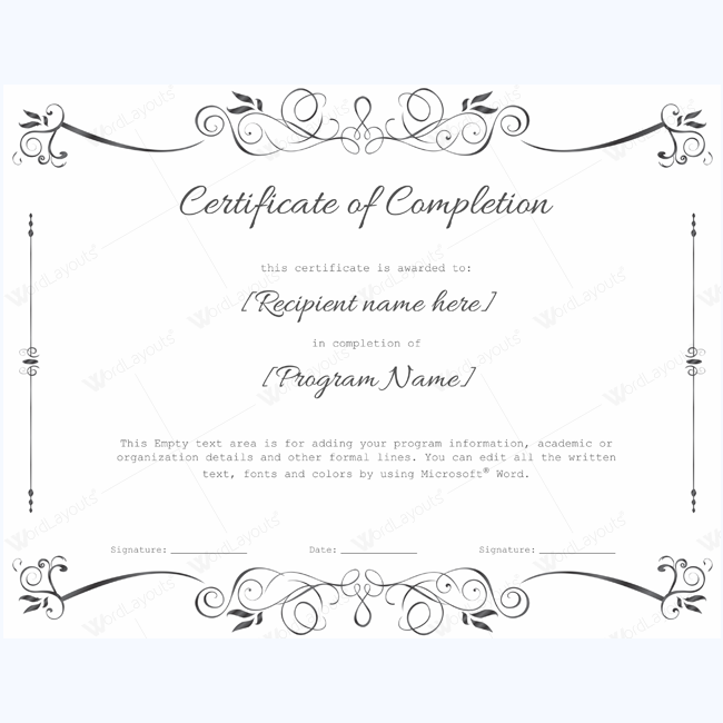 Certificate Templates: Free Certificate Of Completion ...