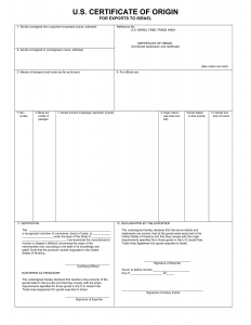 certificate of origin template printable certificate of origin template