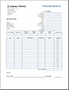 certificate of service template storage invoice