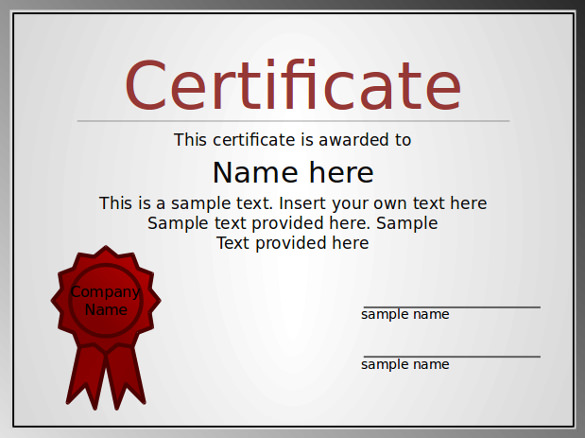 certificate template powerpoint