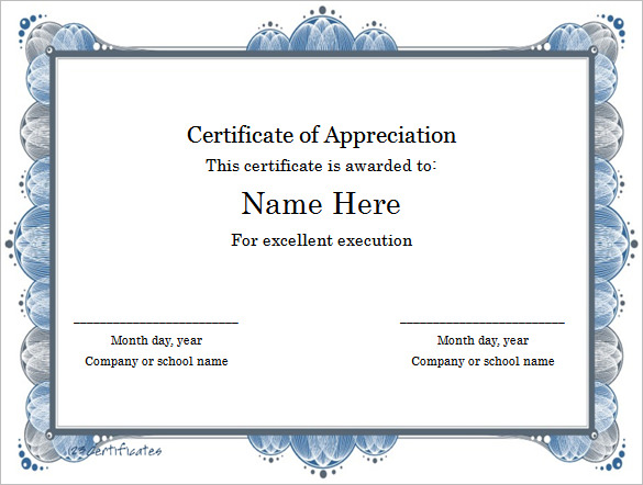 certificate template word