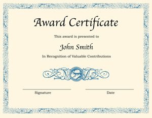 certificate template word printable award certificate template word