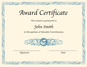 certificate template word