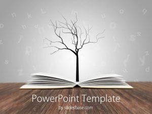 chalkboard powerpoint template book tree education knowledge reading writing learning school teacher powerpoint template slide