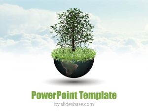 chalkboard powerpoint template world growth global economy d world globe tree nature business powerpoint template plant slide