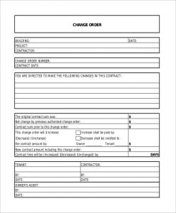 change order form blank change order form