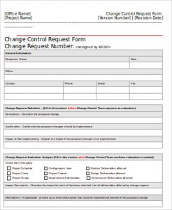 change order form template change control request form free