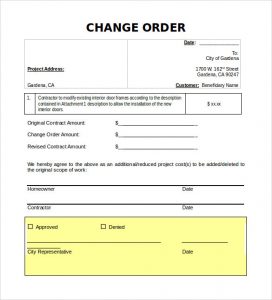 change order template change order template word