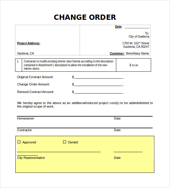 change order template