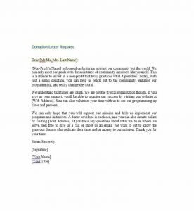 charitable donation letter template donation request letter