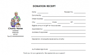 charitable donation receipt charitable donation receipt template