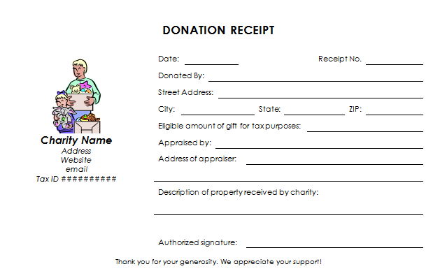 Charitable Donation Receipt | Template Business