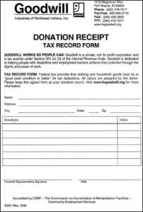 charitable donation receipt template goodwill clothing donation receipt