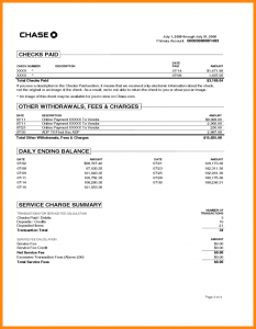 chase bank statements chase bank statement template