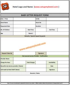 check request template babysittting request form