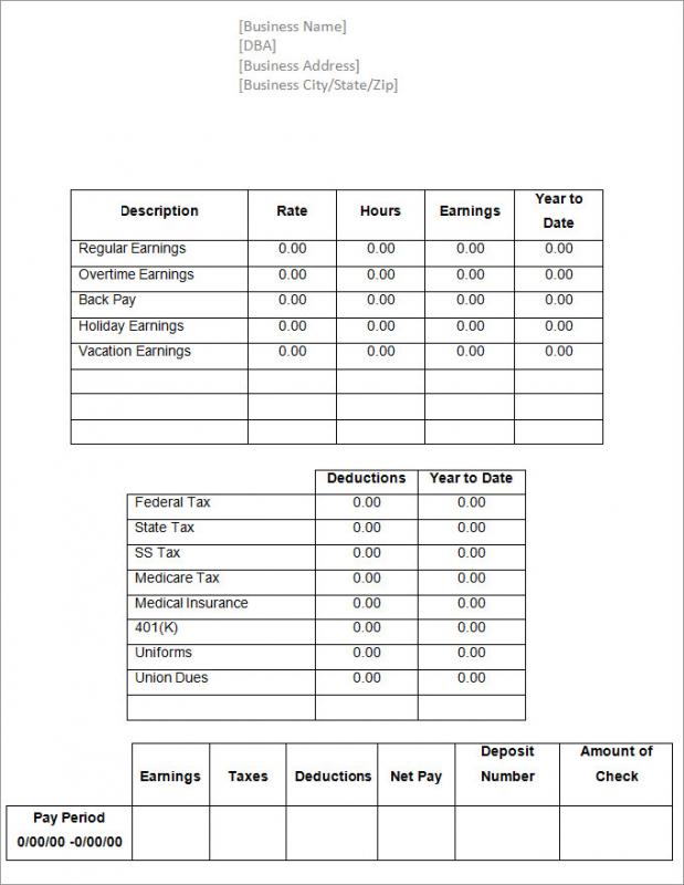 Check Stub Template | Template Business