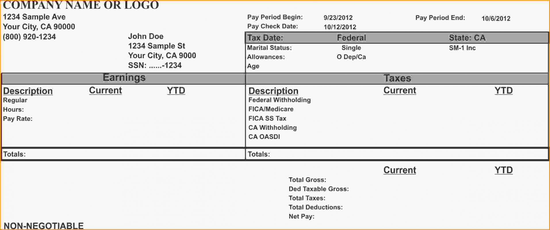 free-check-stub-template-pdf-of-25-sample-editable-pay-stub-templates