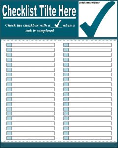 checklist template word checklist template