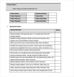 checklist template word project checklist template