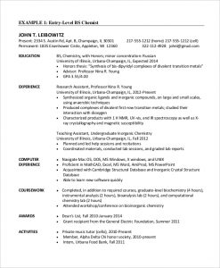 chemical engineer resume entry level chemical engineer resume