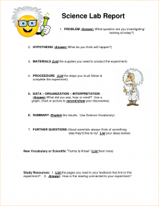 chemistry lab report template a science lab report