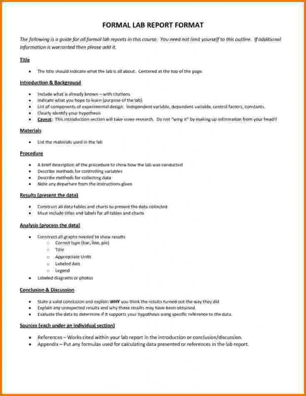 Chem Lab Format