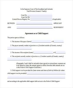 child support agreement form child support agreement form in pdf