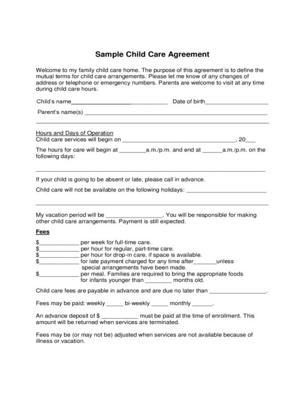 child support agreement form