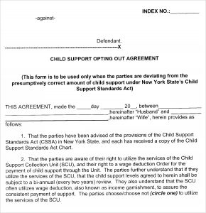 child support agreement template sample child support agreement template