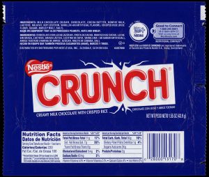 chocolate bar wraper cc nestle crunch chocolate candy bar wrapper